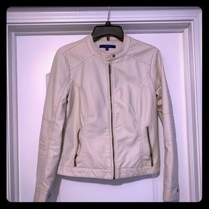 FAUX leather Cream Jacket Size S ❤️
